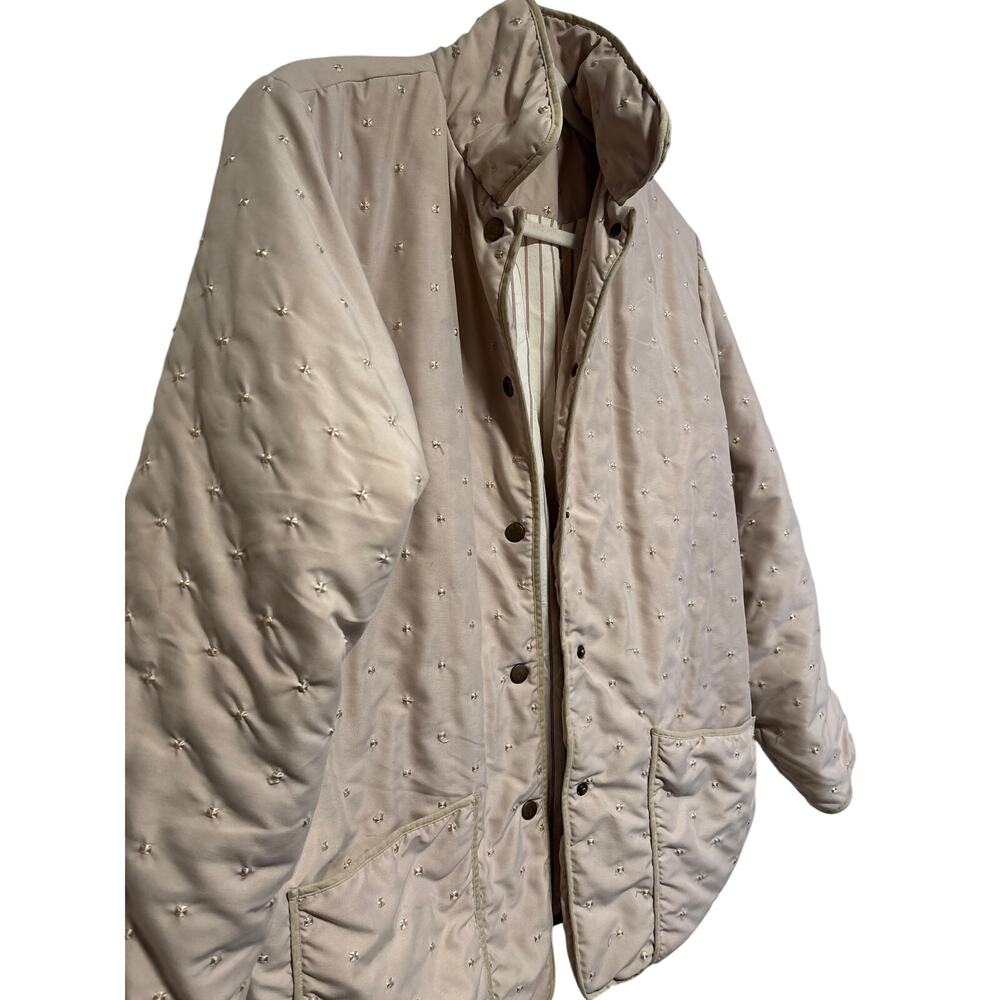 J. McLaughlin Embroidered Beige Quilted Jacket M - Picture 3 of 9
